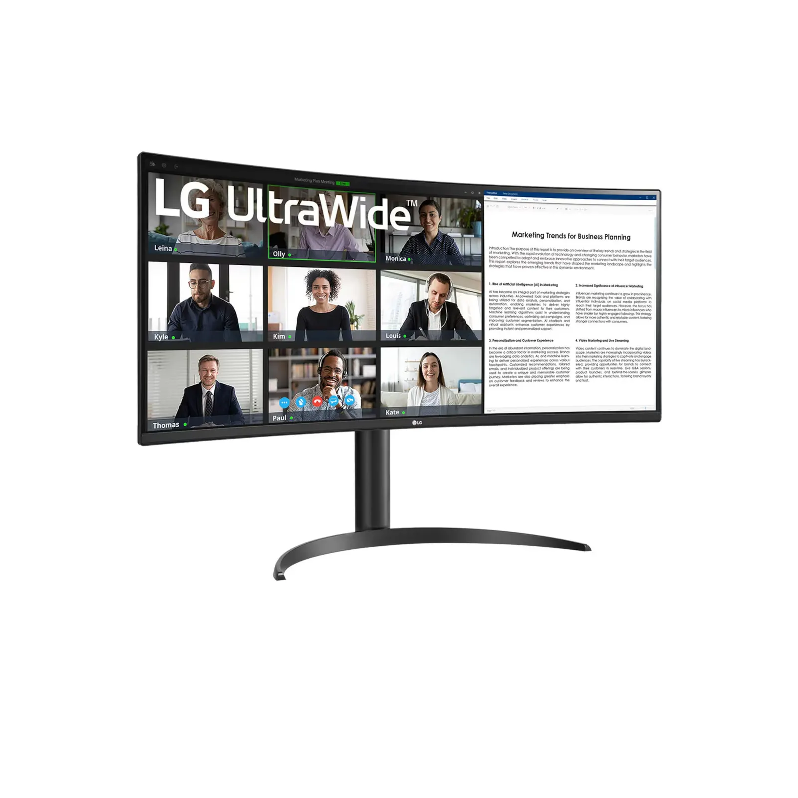 LG 34WR55QC-B.AEU 86.4cm (34") UWQHD 21:9 VA curved Monitor HDMI/DP/USB-C - Slika 2