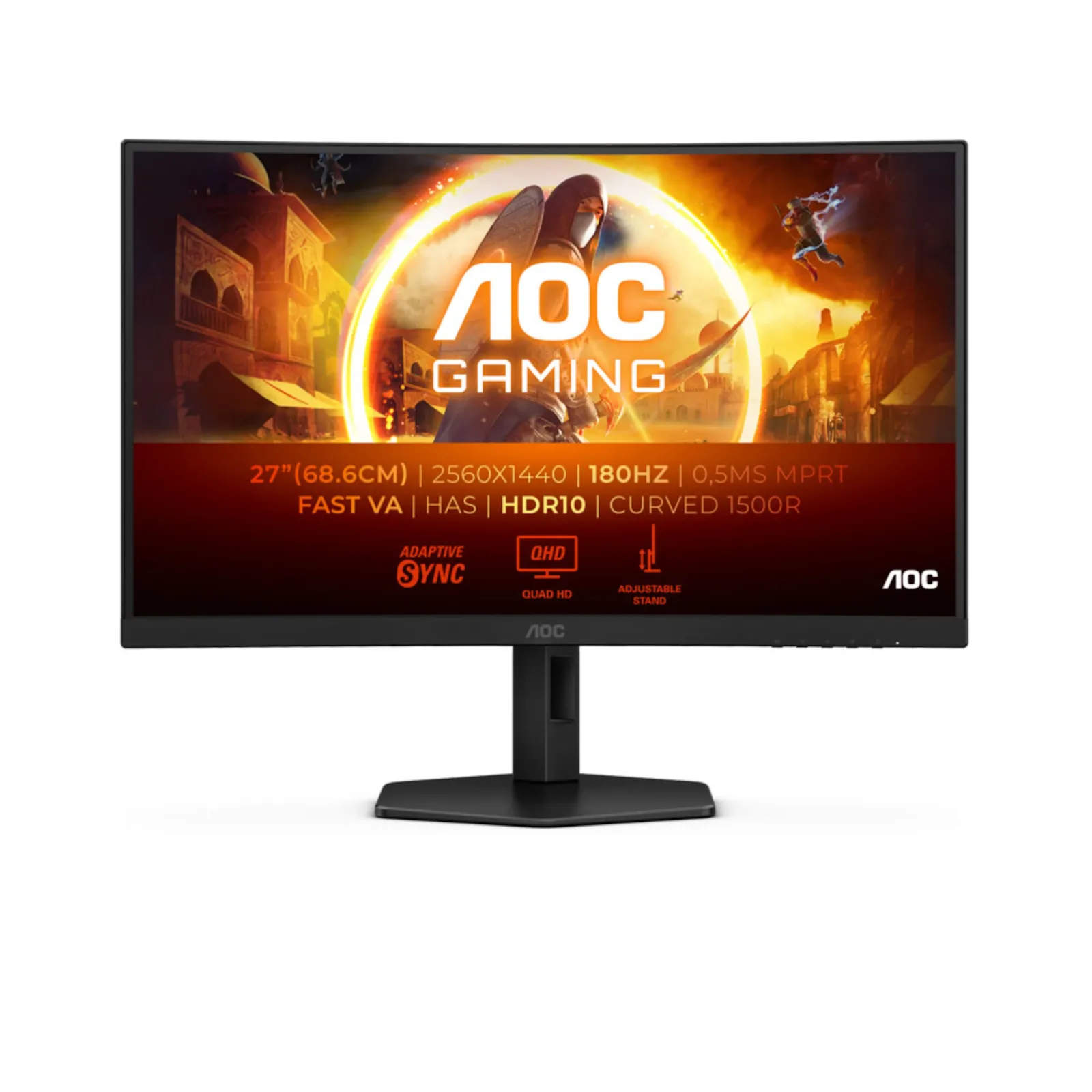 AOC CQ27G4X monitor, 27", QHD, 180Hz, FreeSync, VA