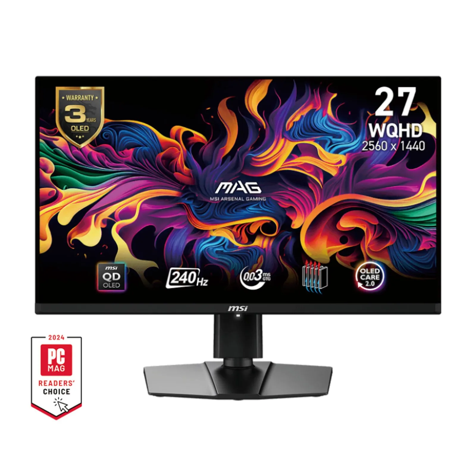 MSI MAG 271QPXDE QD-OLED E2 monitor, 27", QHD, 240Hz, FreeSync, OLED