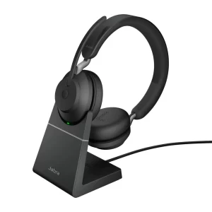 Jabra Evolve 2 65 UC bežične Bluetooth stereo slušalice s punjačem, crne boje