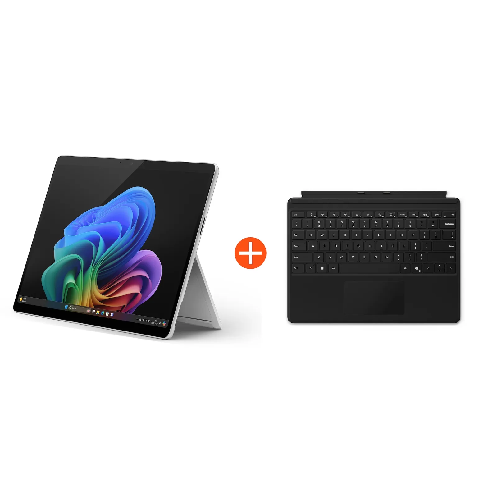 Microsoft Surface Pro (11. Edition) Copilot+ PC 13" 2in1 Platin Snapdragon® X Plus 16GB/512GB SSD Win11 EP2-08345 Ohne Netzteil inkl. MS Surface Pro Keyboard mit Copilot-Taste schwarz