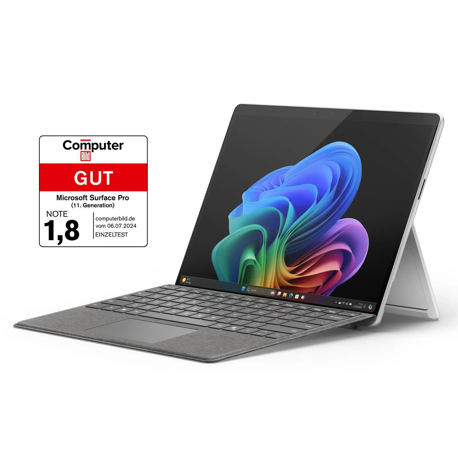 Microsoft Surface Pro (11. Edition) Copilot+ PC 13" OLED 2in1 Platin Snapdragon® X Elite 16GB/512GB SSD Win11 EP2-08363 ohne Netzteil inkl. MS Surface Pro Flex Keyboard +Slim Pen saphir - Slika 2