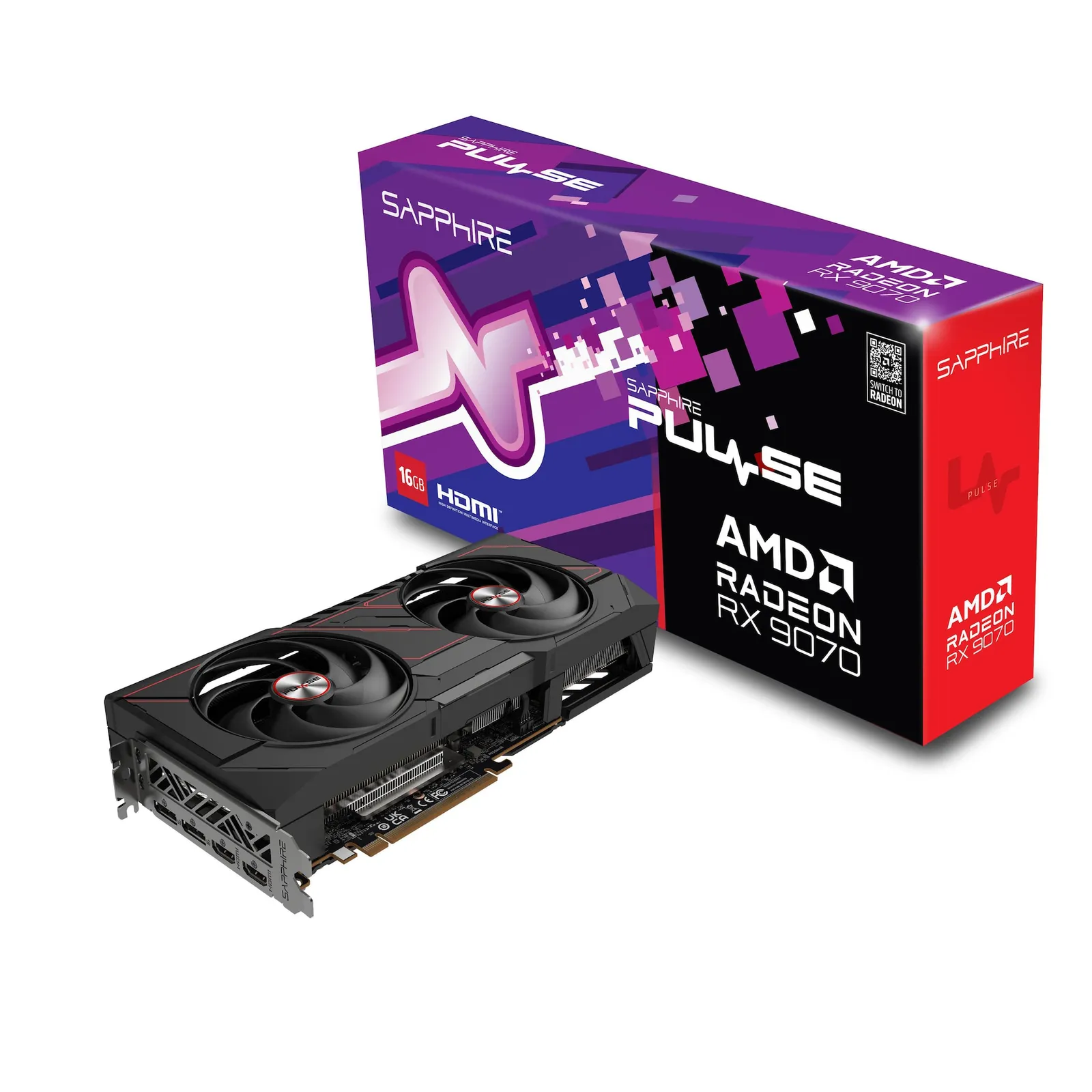 SAPPHIRE PULSE AMD Radeon™ RX 9070 GAMING Grafikkarte 16GB GDDR6 HDMI/DP