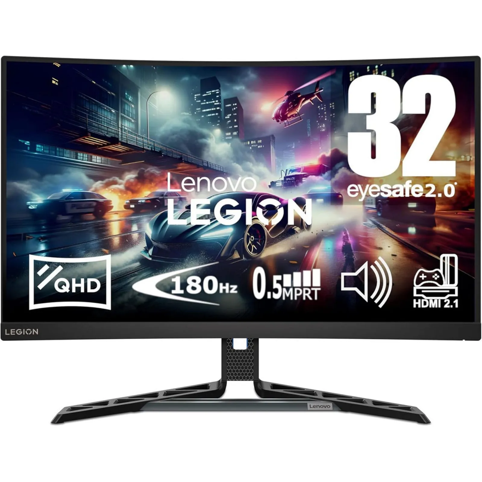 Lenovo R32qc-30 80cm (31,5") WQHD VA Curved Gaming Monitor 16:9 HDMI/DP 0,5ms 180Hz FreeSync