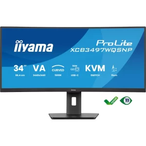 iiyama ProLite XCB3497WQSNP-B1 86,4cm (34") WQHD VA Curved Office Monitor 21:9 HDMI/DP/USB-C PD95W 120Hz 0,4ms