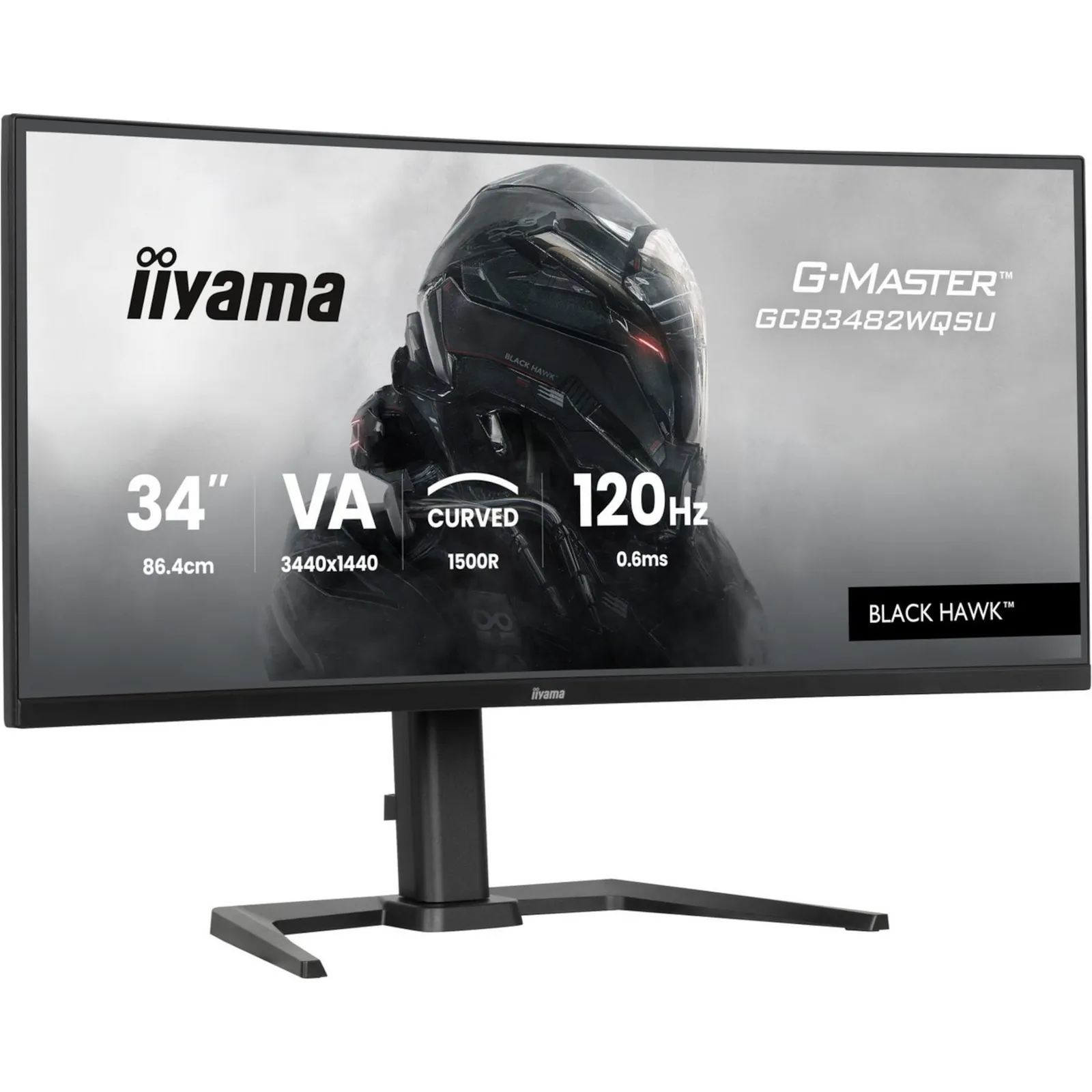 iiyama G-Master Black Hawk GCB3482WQSU-B1 86,4cm (34") UWQHD VA Gaming Monitor Curved 21:9 DP/HDMI/USB 120Hz 0,6ms Sync - Slika 2