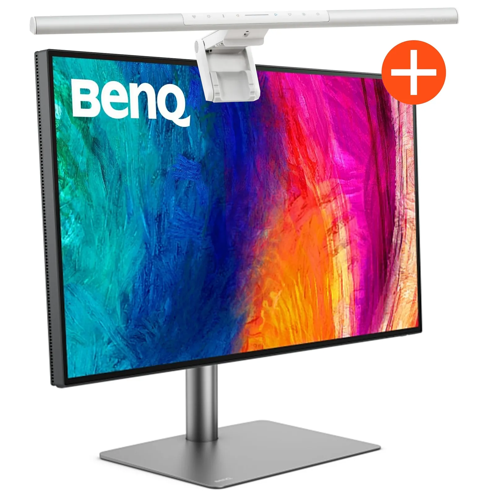 BenQ PD3225U 80cm (31,5") 4K Grafik-Monitor + ScreenBar Pro Monitor Lampe silber