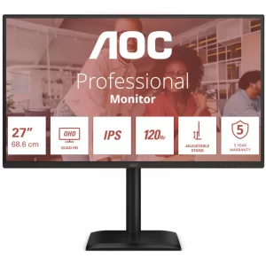 AOC Q27E4U 68,6cm (27") QHD IPS Office Monitor 16:9 HDMI/DP/USB 120Hz 4ms Sync