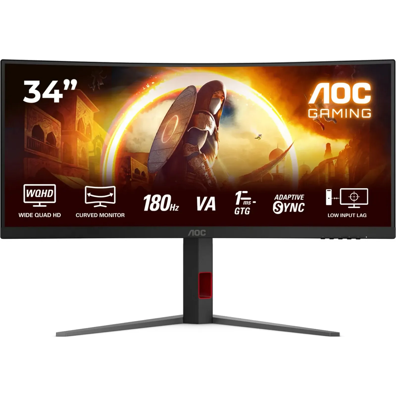 AOC CU34G4 86,4cm (34") UWQHD VA Curved Gaming Monitor 21:9 HDMI/DP 180Hz 1ms Sync