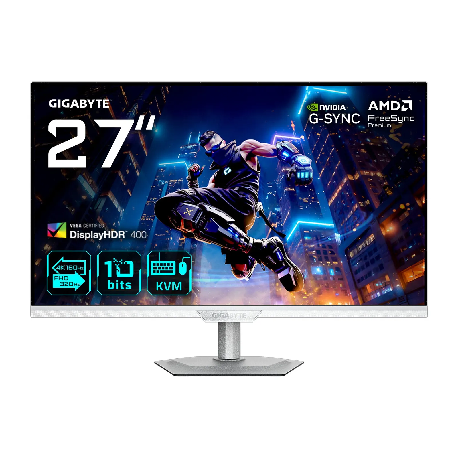 Gigabyte M27UP ICE 68,6cm (27") 4K/FHD (DualMode) IPS Gaming Monitor 16:9 DP/HDMI/USB-C 160Hz/320Hz 1ms Sync