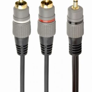 Gembird 3.5 mm stereo plug to 2*RCA plugs 2.5m cable, gold-plated connectors