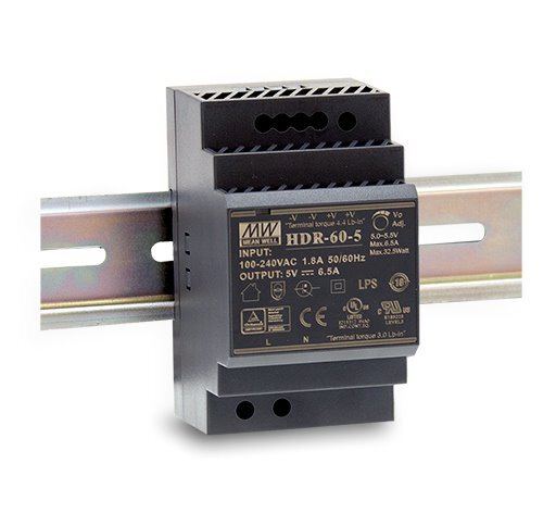 Well MEAN HDR-60-12 switching power supply for DIN rail, PLT-HDR-60-12