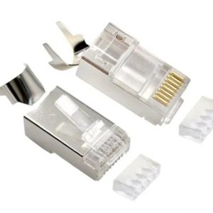 Gembird Shielded modular CAT7 pass-through type plug 15u" gold plated, 100 pcs per bag