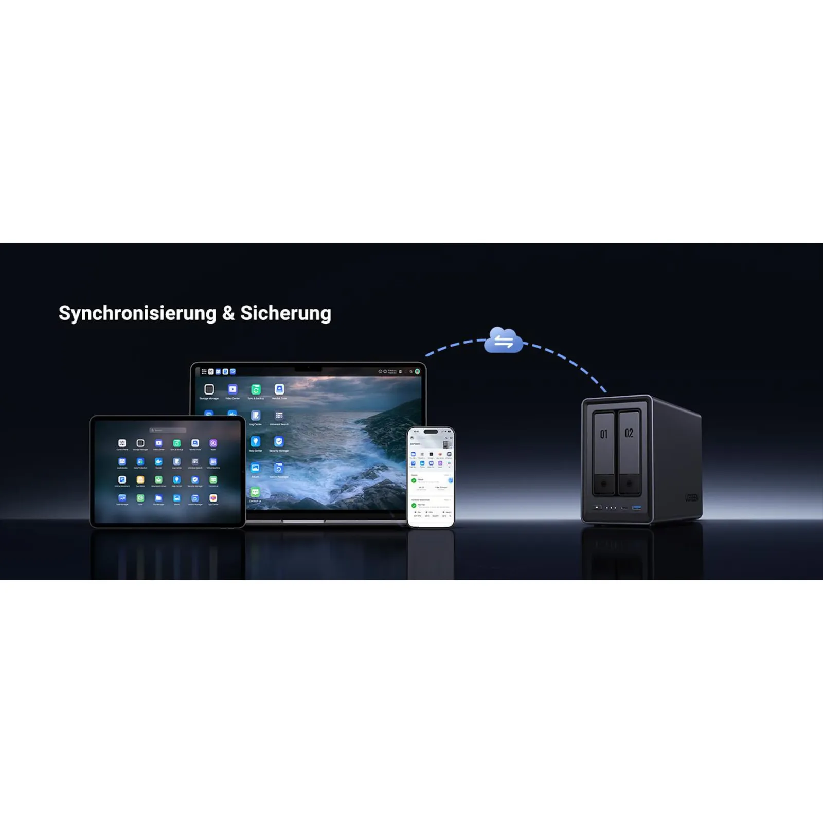 UGREEN NASync DXP2800 NAS System 2-Bay 16TB inkl. 2x Seagate IronWolf ST8000VN004 8 TB - Slika 4