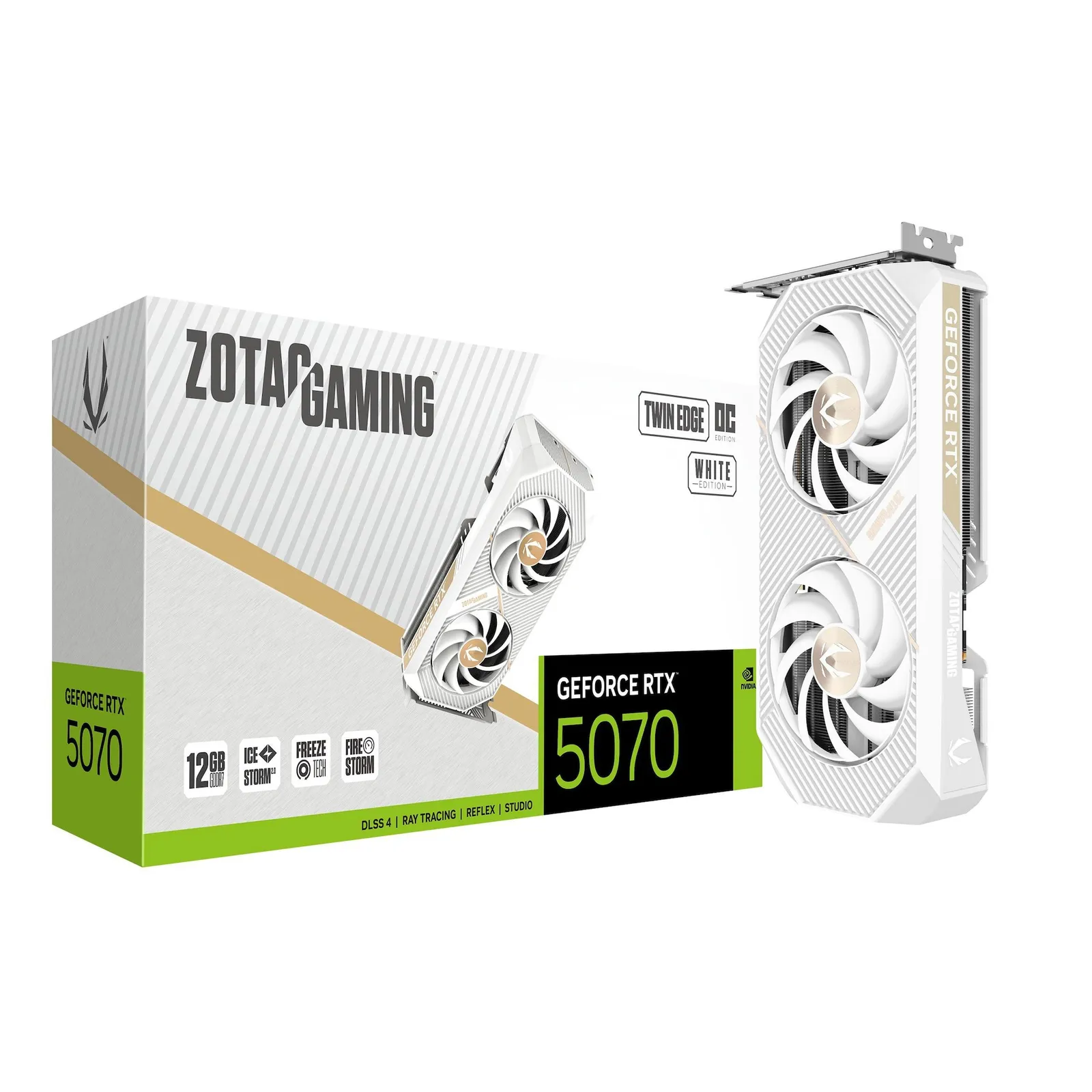 ZOTAC GAMING GeForce RTX 5070 Twin Edge OC White 12GB GDDR7 Grafička kartica 3x DP, 1x HDMI