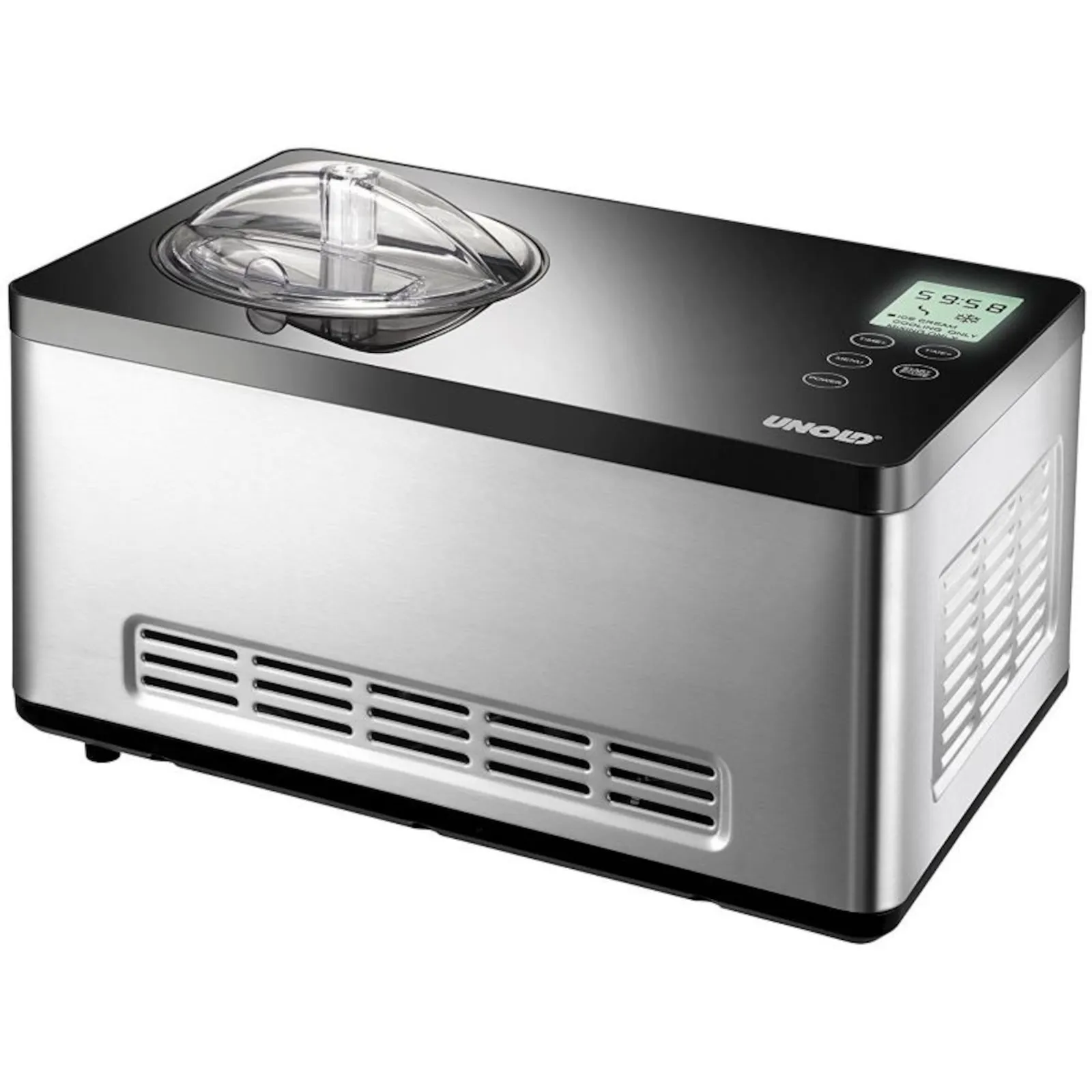 Unold 48845 Gusto aparat za sladoled s digitalnim timerom, 2l, nehrđajući čelik/crna