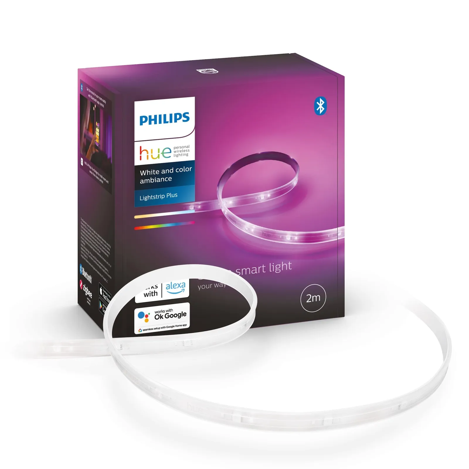 Philips Hue Lightstrip Plus V4 2m baza + 2x 1m produžetak Bijela i boja Ambijent 1600lm + 2x800lm - Slika 3