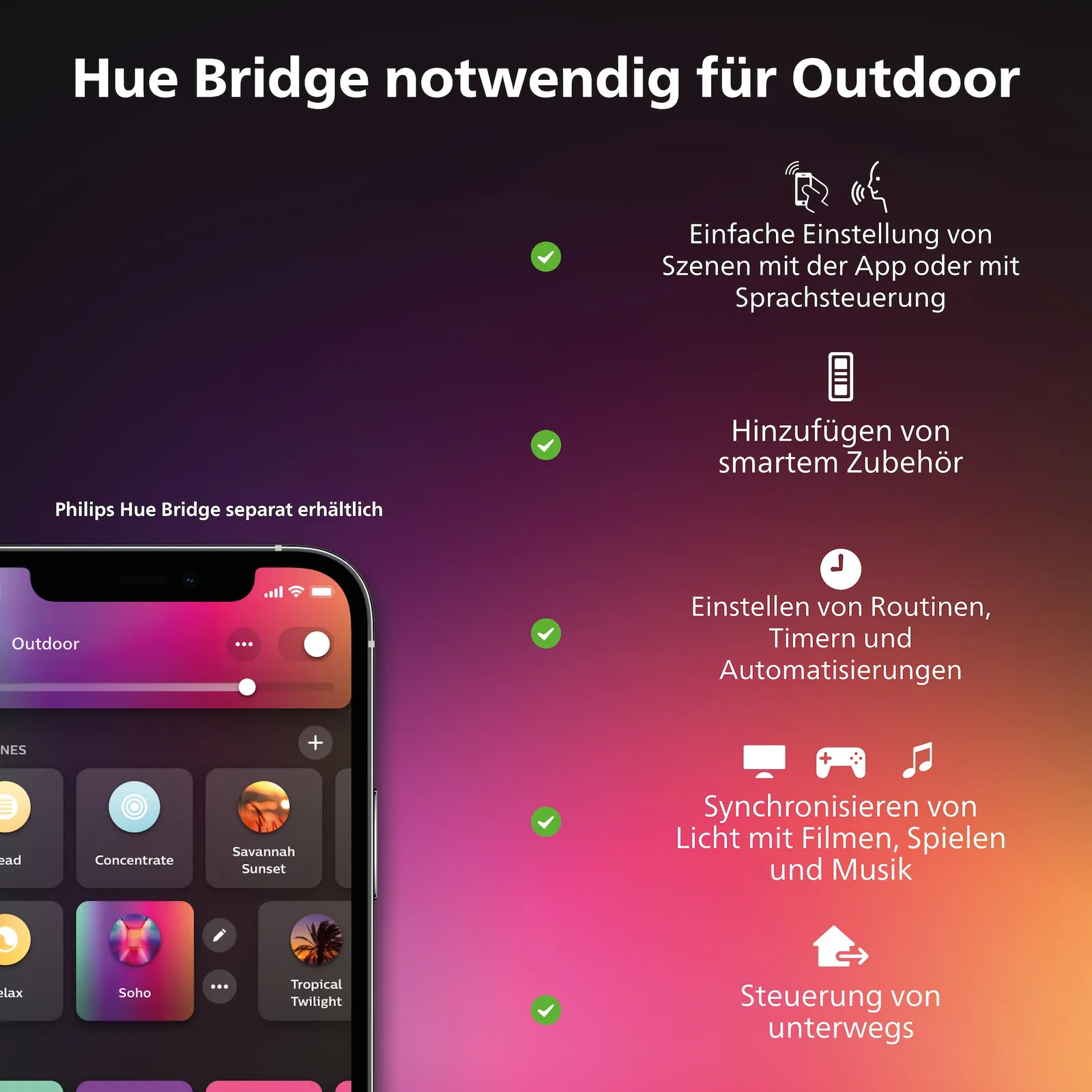 Philips Hue White & Col. Amb. Resonate svjetiljka, crna - Slika 2