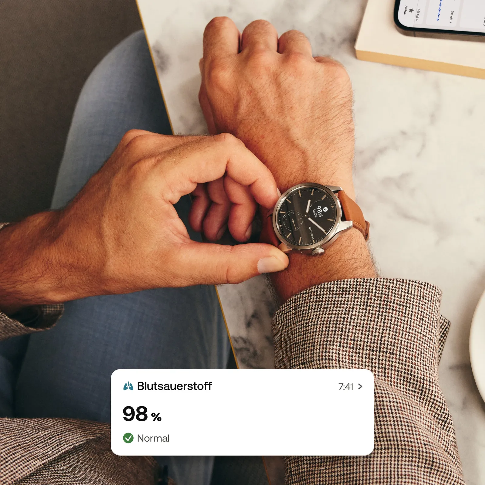 Withings ScanWatch 2 42 mm crni EKG, razina kisika u krvi, praćenje sna - Slika 3