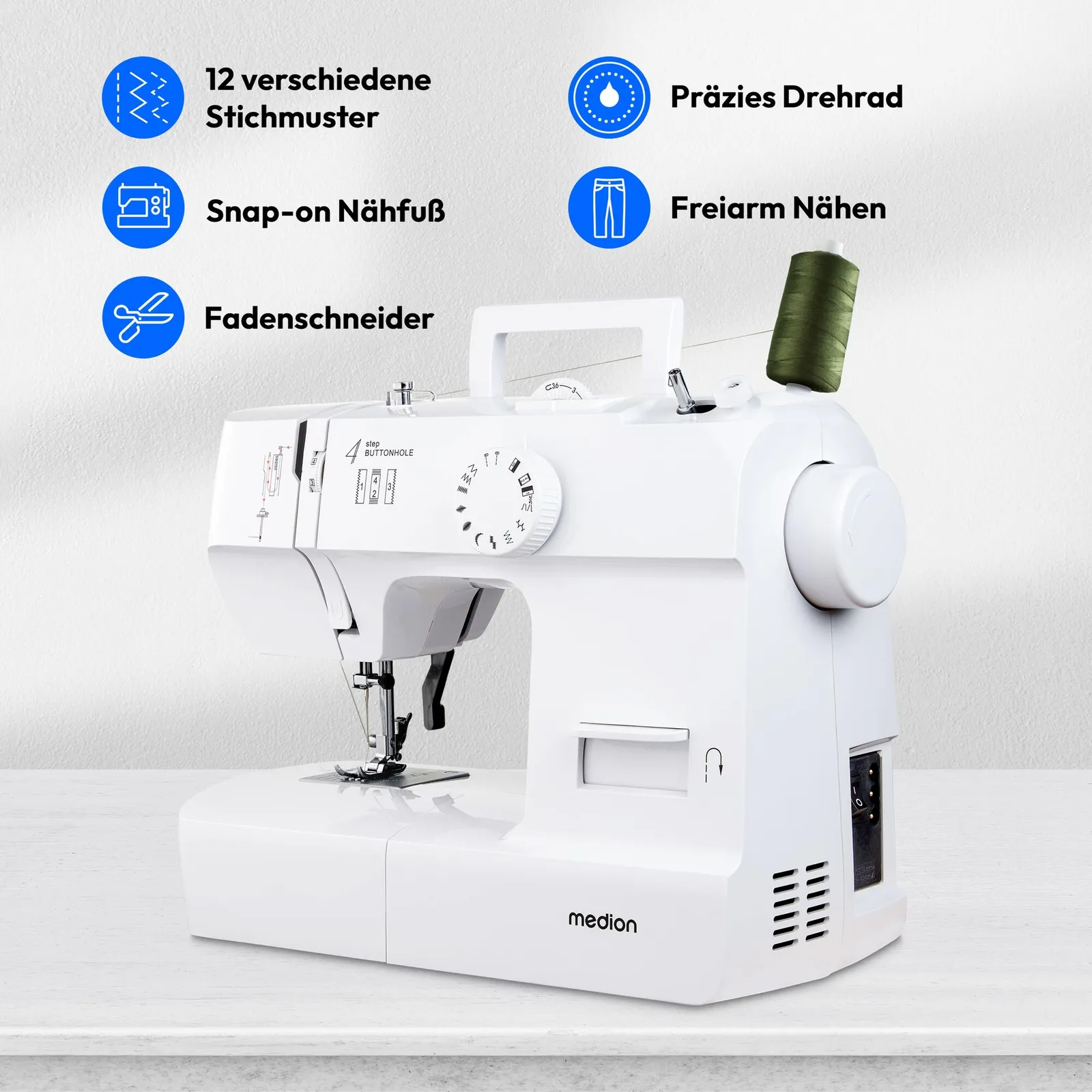 Medion LIFE® MD11179 Nähmaschine SM70 weiß - Slika 3
