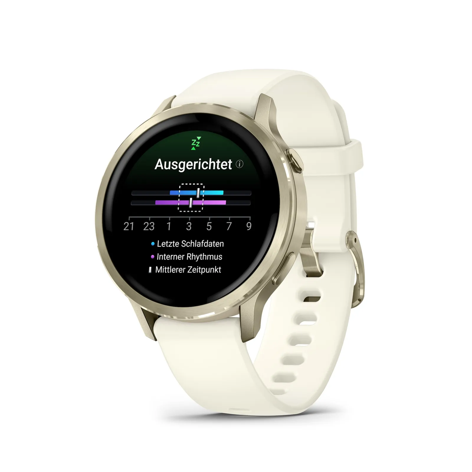 Garmin Venu® 4 - 41 mm Bež/Lunar Gold s brzim silikonskim remenom 18 mm Bone - Slika 3