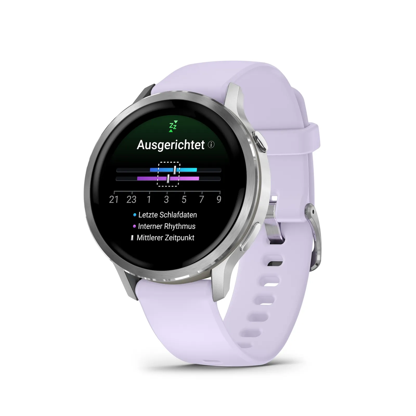 Garmin Venu® 4 - 41 mm Siva/srebrna s brzim silikonskim remenom 18 mm lavanda plava - Slika 3