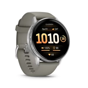 Garmin Venu® 4 - 45 mm crni/srebrni s brzim silikonskim remenom za otpuštanje 22 mm, siva