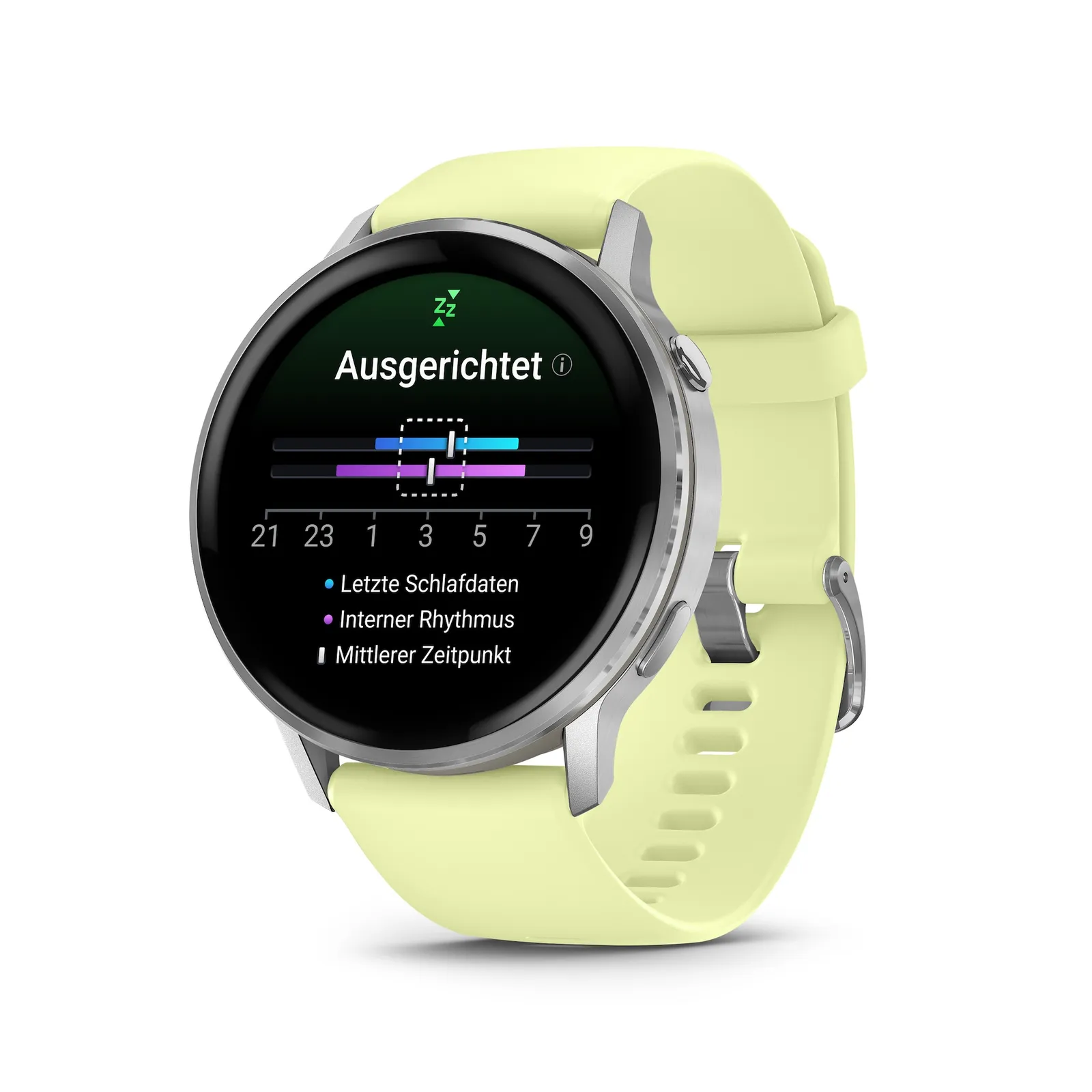 Garmin Venu® 4 - 45 mm Grau/Silber s brzim silikonskim remenom od 22 mm, limun - Slika 2