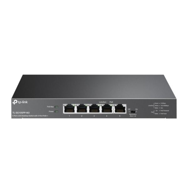 TP-Link 5-Port 2.5G Desktop Switch with 4-Port PoE, TPL-TL-SG105PP-M2
