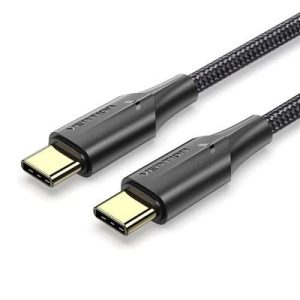 Vention Nylon Braided USB 2.0 C Male to C Male 3A Cable 2M Black LED Type