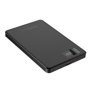 Gembird 15 W Magnetic wireless powerbank with LCD, 5000 mAh, black