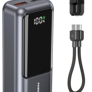 Gembird 20 W Compact fast charging power bank with LCD display, 10000 mAh, spacegrey